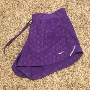 Purple printed Nike shorts size small
